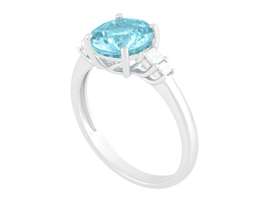 14K Blue Zircon Ring