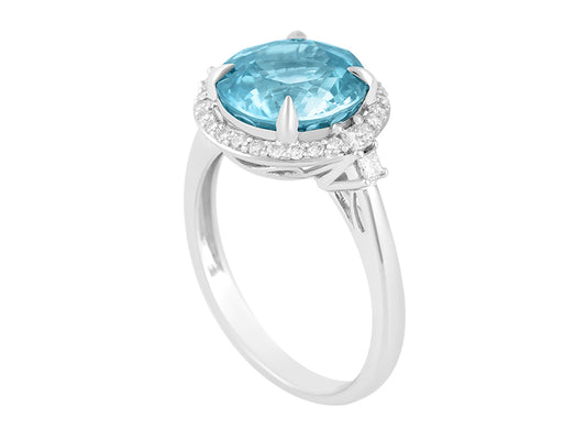 14K Blue Zircon Ring