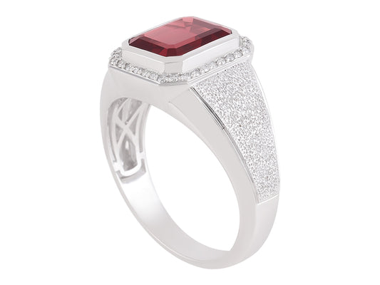 14K Red Garnet Ring