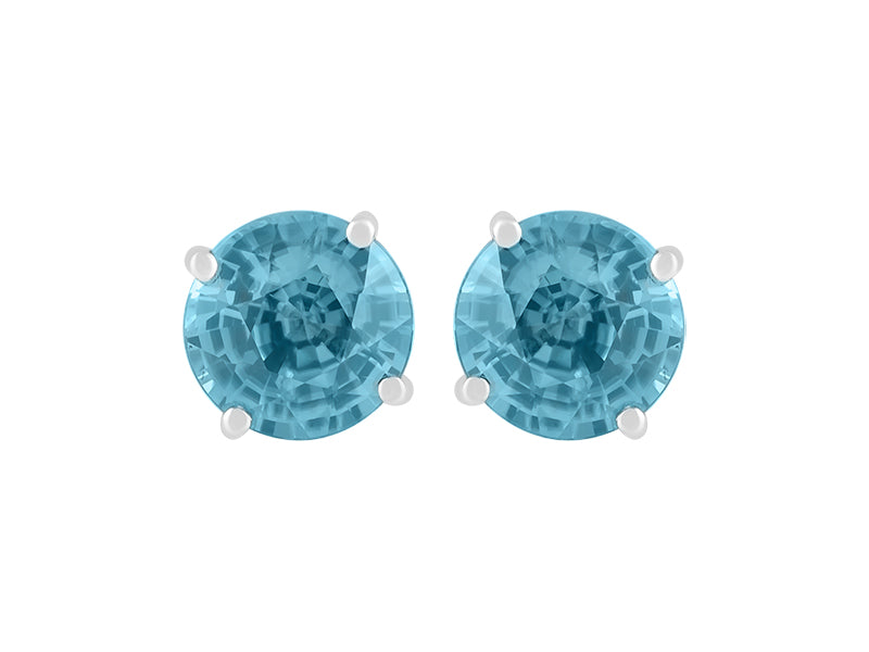 14K Blue Zircon Earrings