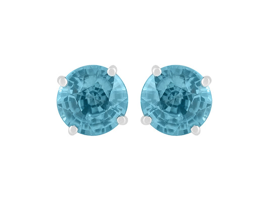 14K Blue Zircon Earrings