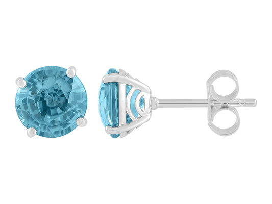 14K Blue Zircon Earrings