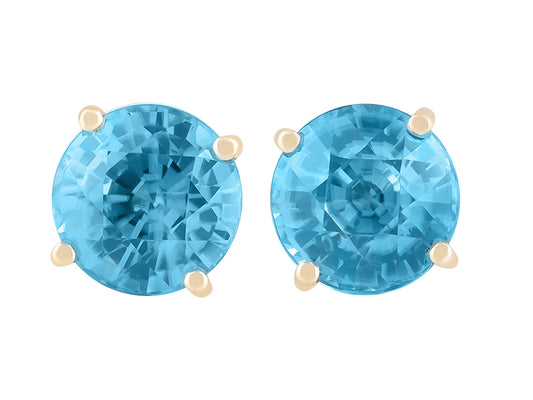 14K Blue Zircon Earrings