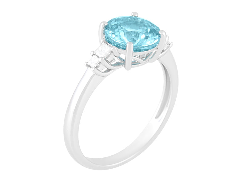 14K Blue Zircon Ring