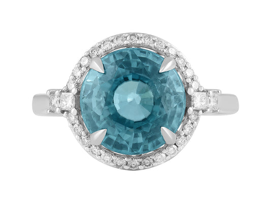 14K Blue Zircon Ring