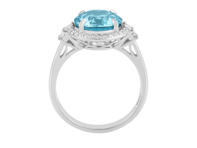 14K Blue Zircon Ring