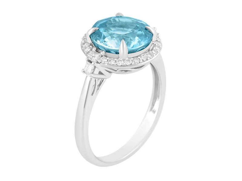 14K Blue Zircon Ring