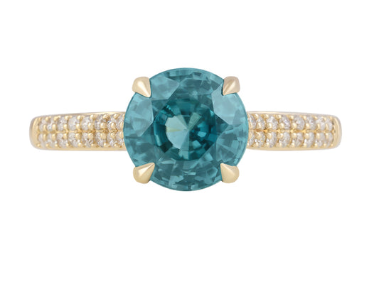 14K Blue Zircon Ring