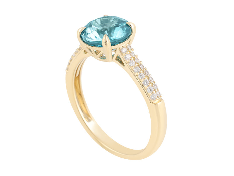 14K Blue Zircon Ring