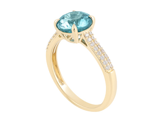 14K Blue Zircon Ring