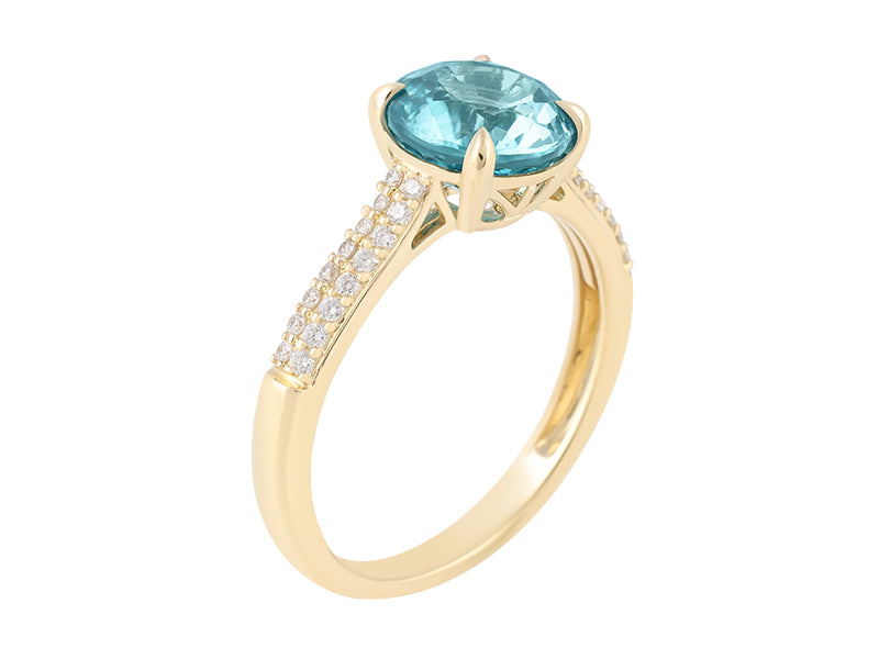 14K Blue Zircon Ring