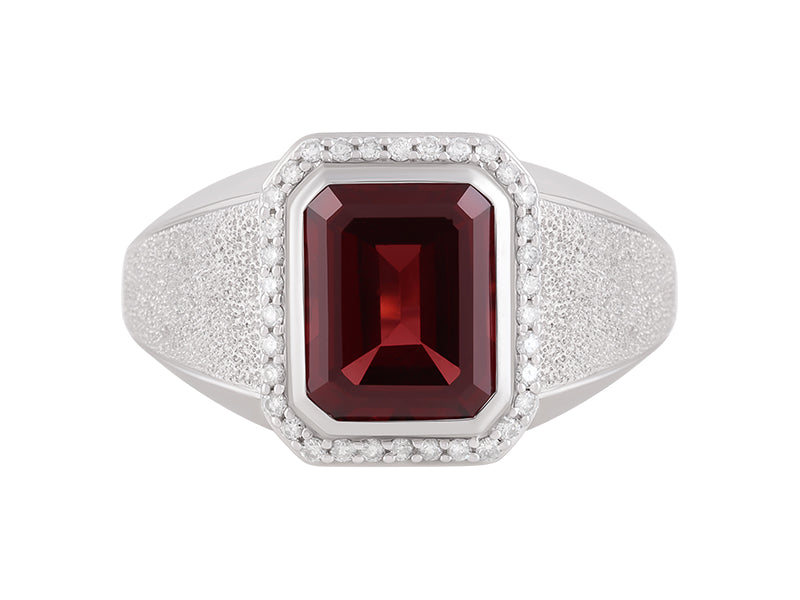 14K Red Garnet Ring