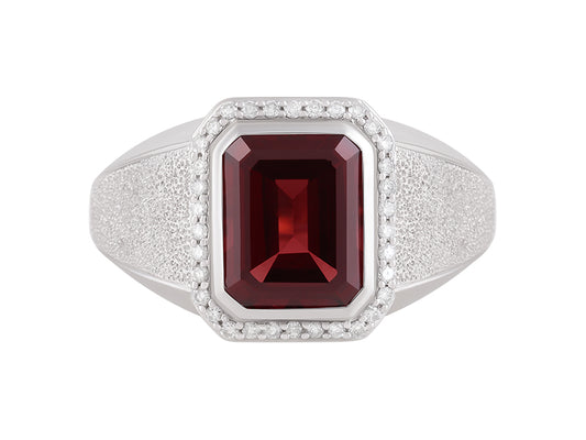 14K Red Garnet Ring
