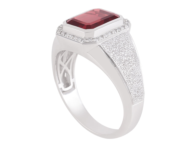 14K Red Garnet Ring