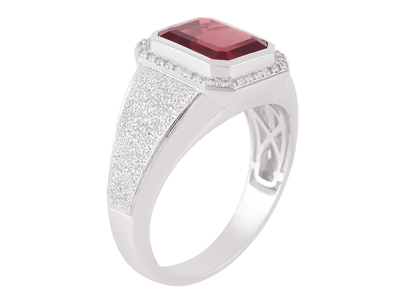 14K Red Garnet Ring
