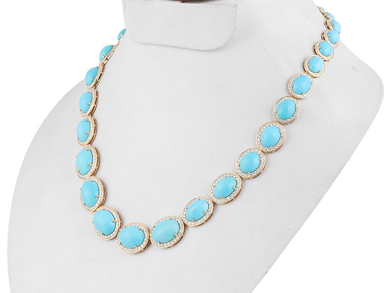 18K Sleeping Beauty Turquoise Necklace