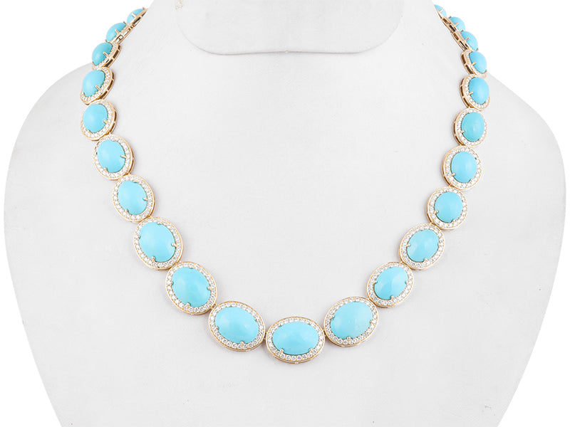 18K Sleeping Beauty Turquoise Necklace