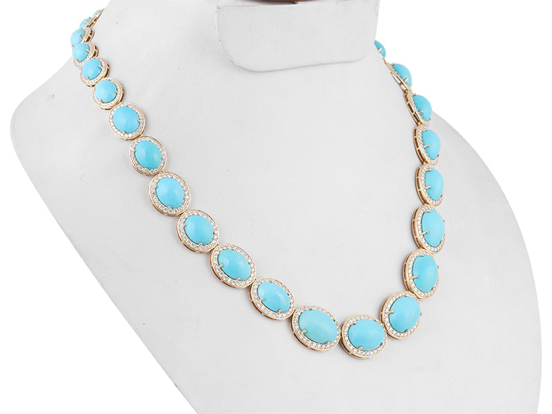 18K Sleeping Beauty Turquoise Necklace