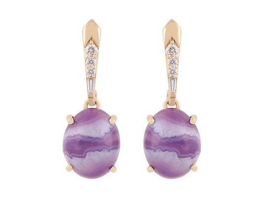 18K Chalcedony Earrings