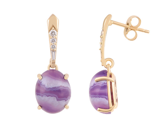 18K Chalcedony Earrings