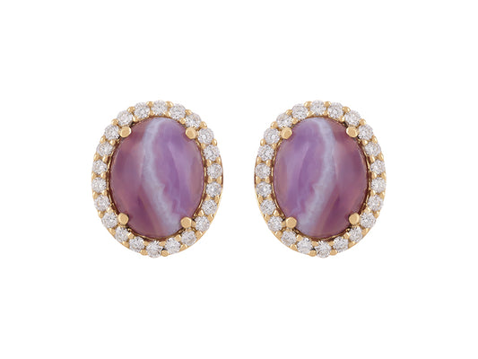 18K Chalcedony Earrings