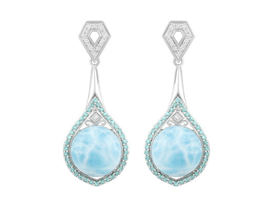 18K Larimar Earrings