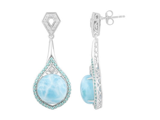 18K Larimar Earrings