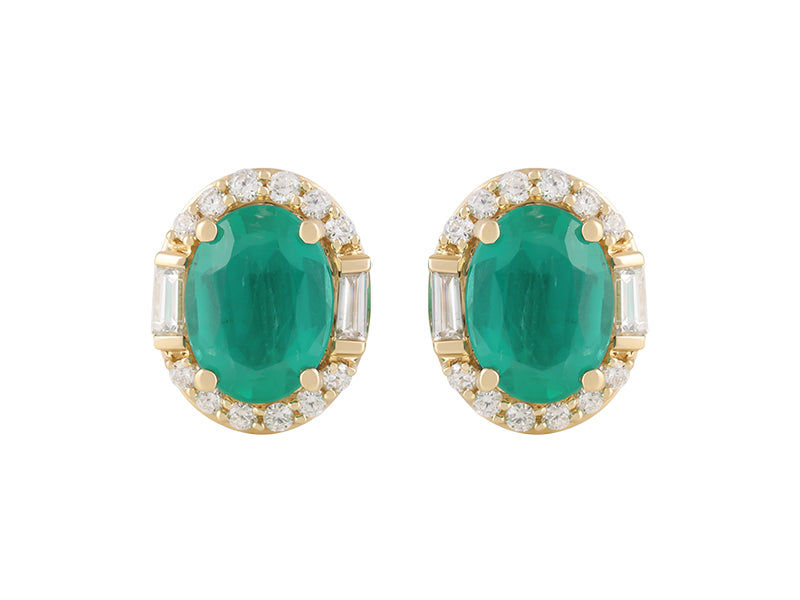 18K Emerald Earrings