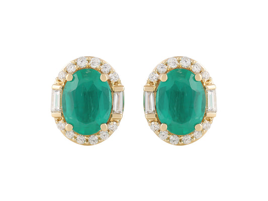 18K Emerald Earrings