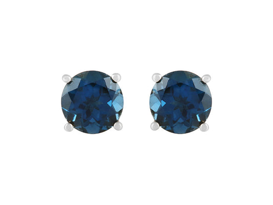 14K WG London Blue Topaz Earrings