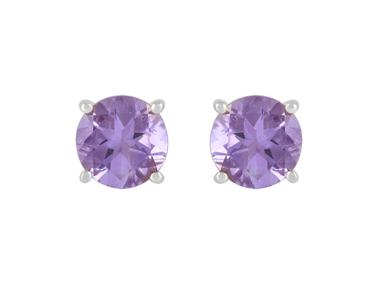 14K WG Amethyst (Six Corner) Earrings