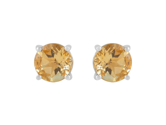 14K WG Citrine Earrings